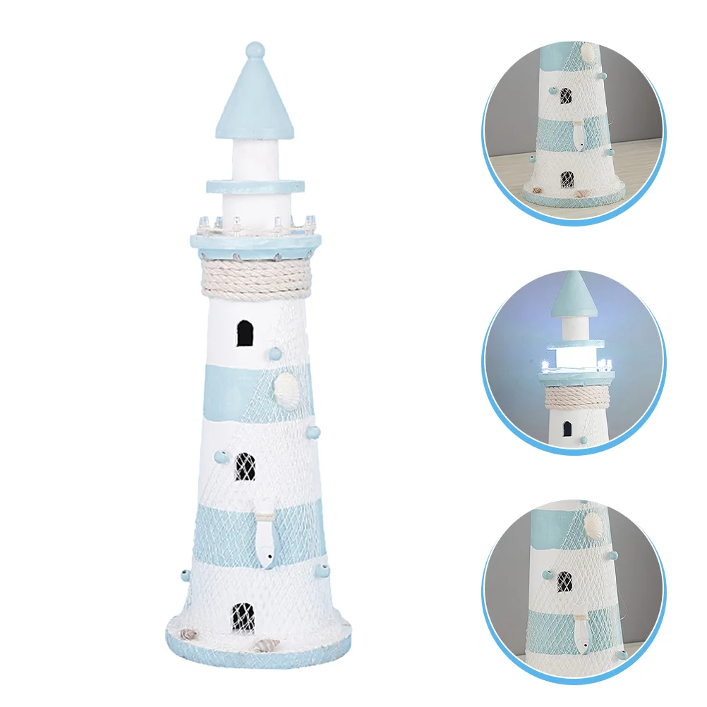 

Mediterranean Style Lighthouse Adornment Tabletop Art Crafts Decor Home Ornament