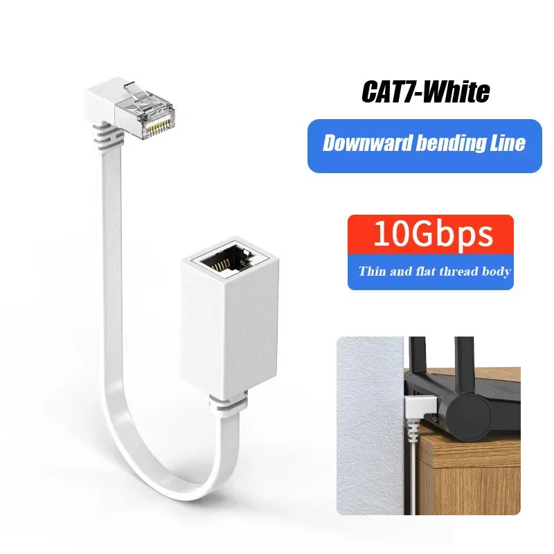 

Сетевой кабель-коннектор RJ45 CAT7, плоский удлинитель Ethernet 10G rj45, кабели Lan для ноутбуков, роутеров, ТВ-приставок, 90 градусов