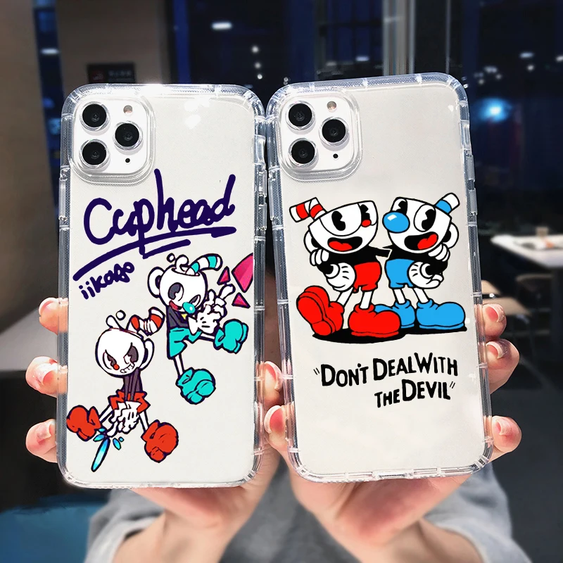 Симпатичный чехол Cuphead для телефона IPhone 14 11 12 13 Mini Pro XS MAX 8 7 Plus X SE2 XR Мягкий