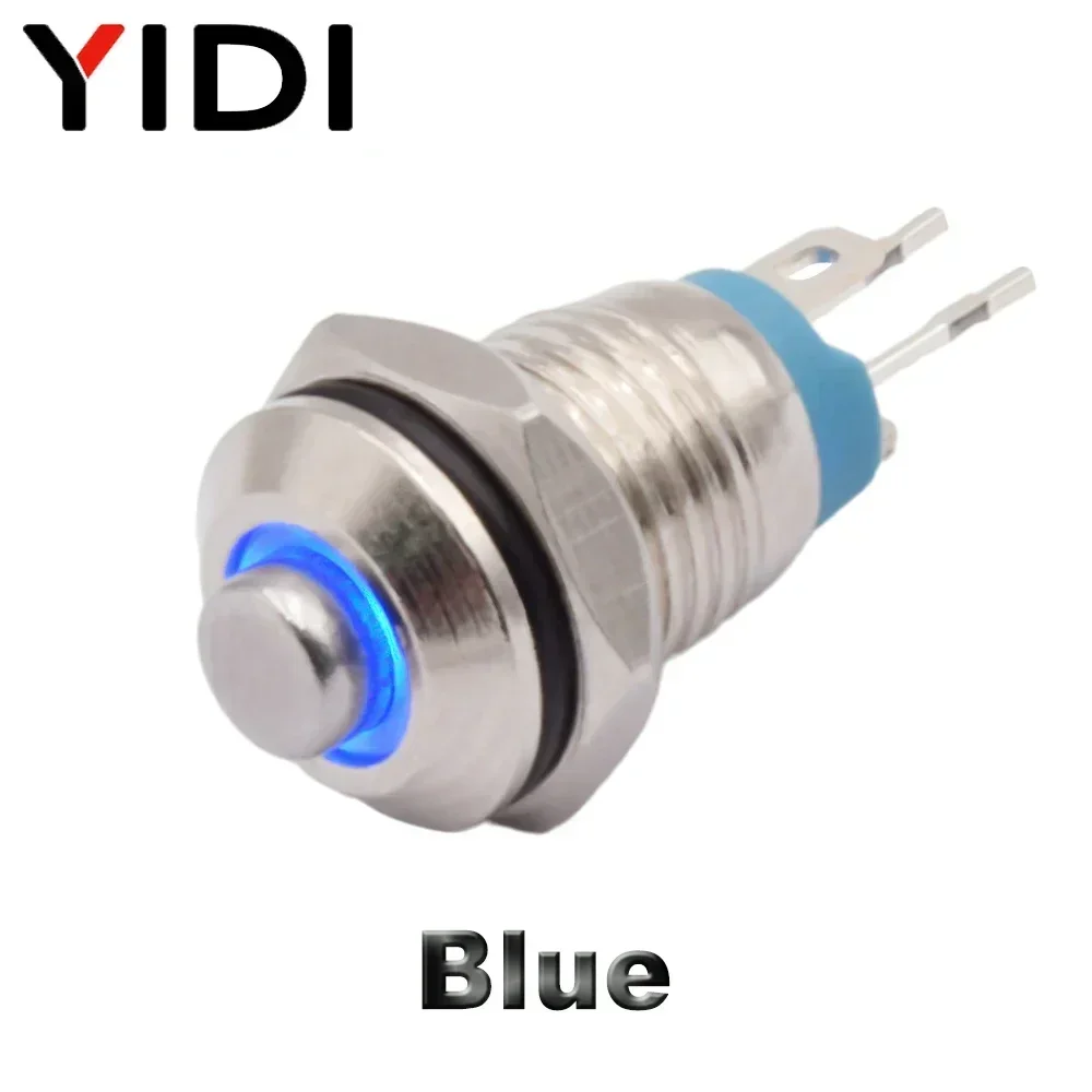

Металлический кнопочный переключатель YIDI 8 мм с подсветкой
