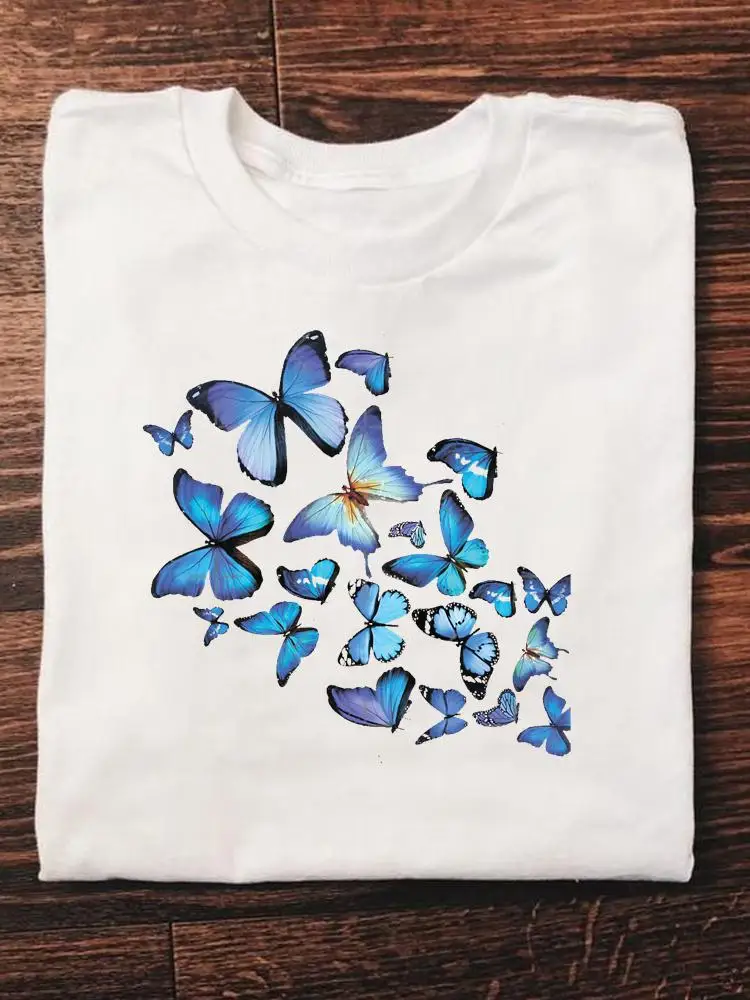 

Butterfly Sweet Cartoon Cute Print T Short Sleeve Clothes Ladies Fashion Women's Clothing Female Graphic Tee Summer T-shirts