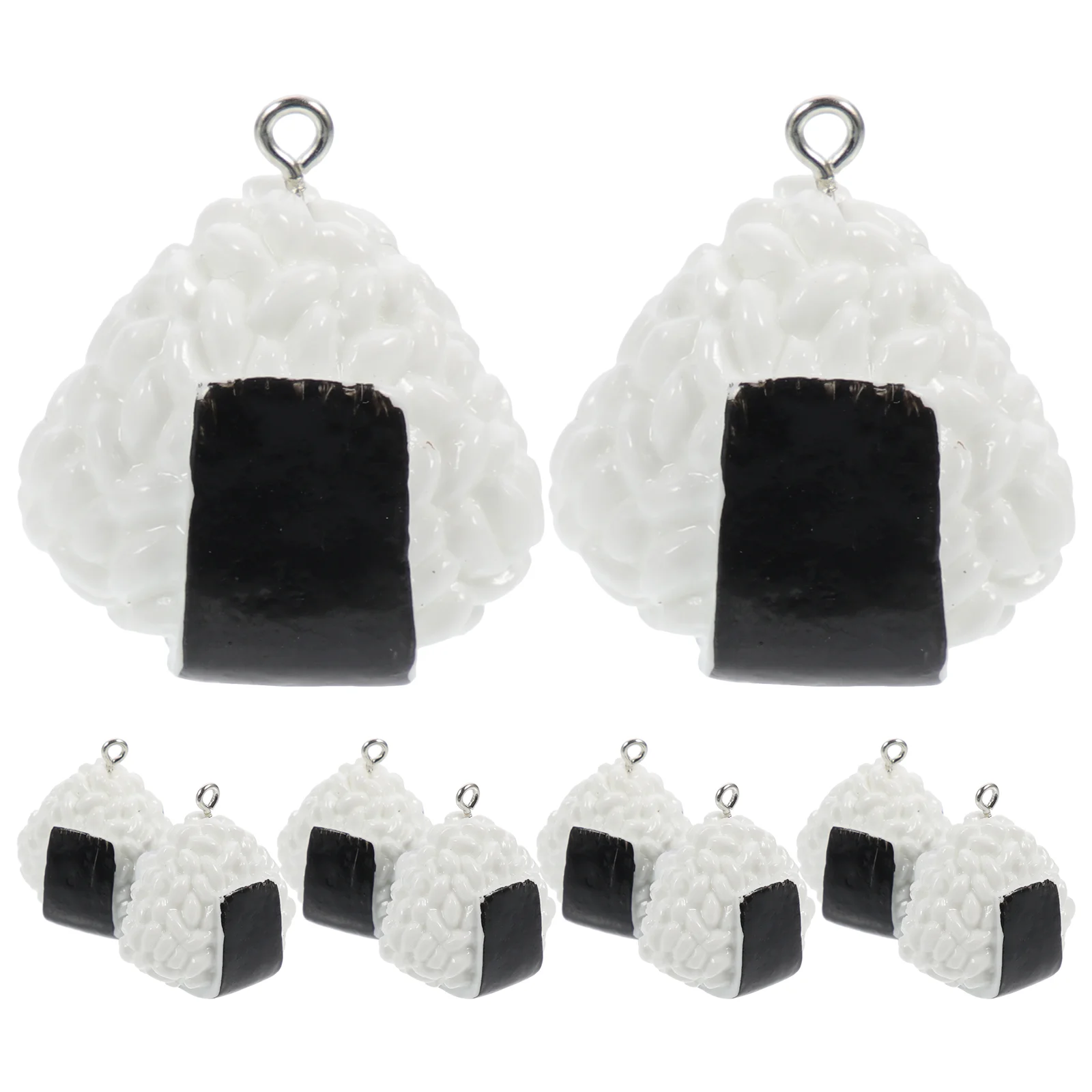 

10 Pcs Imitation Sushi Rice Ball Keychains Crafts Bag Hanging Charms Decorative Bracelet Food Resin Pendant Pendants