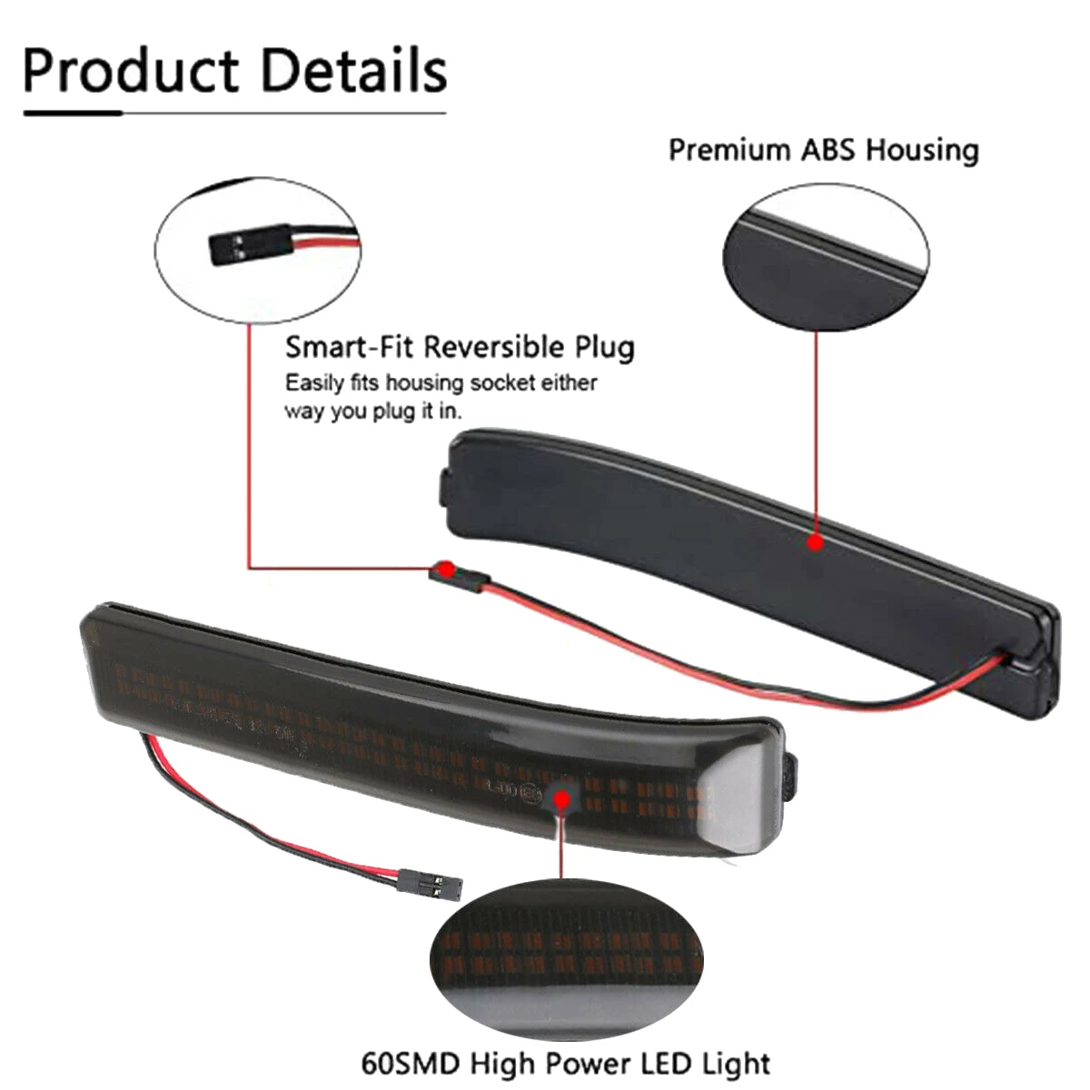 Автомобильный светодиодный динамический указатель поворота боковое зеркало