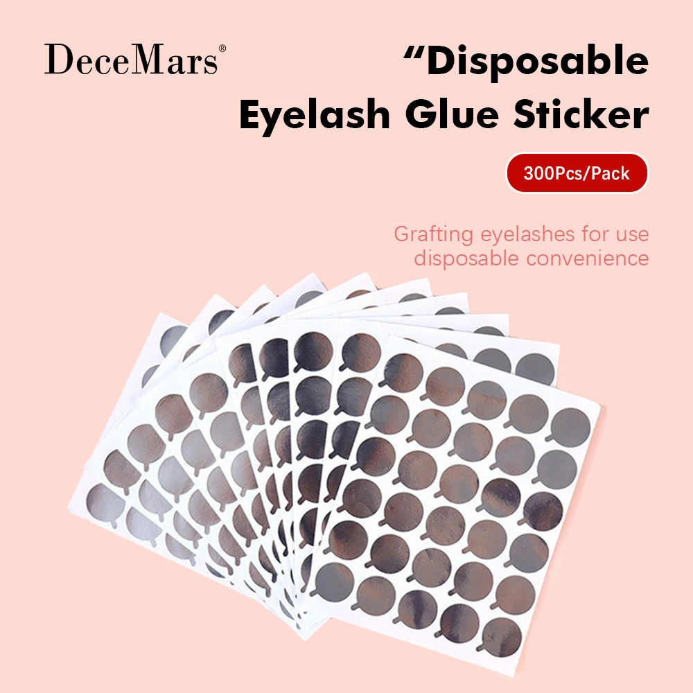 

300Pcs Disposable Eyelash Glue Holder Foil Pallet Eyelash Extension Glue Pads Lashes Stickers