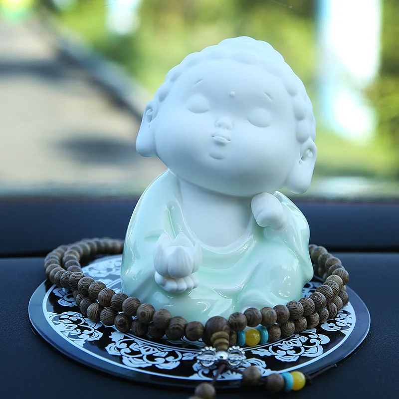 

Creative Personality Cute Little Tathagata Traditional Craft Ceramic Jewelry Car Security Desktop Zen Ornaments