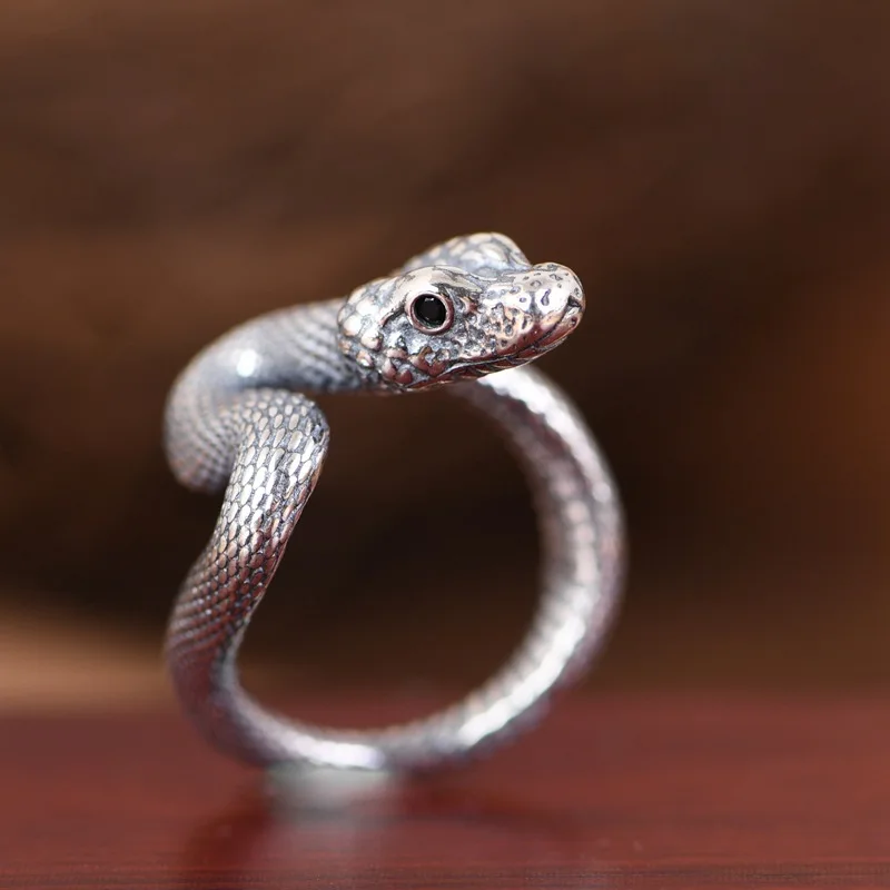 Мужское Винтажное кольцо в виде змеи BOICAI Серебро S925 пробы стиле хип-хоп