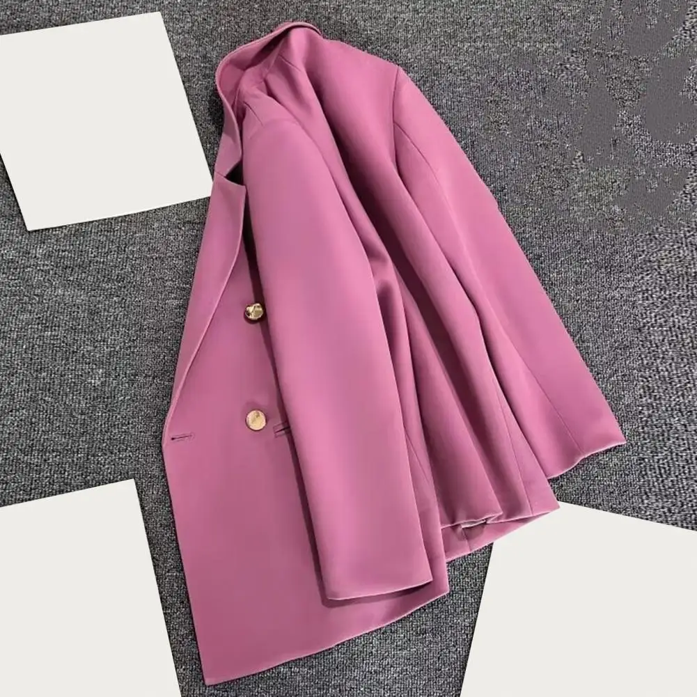 

Пиджак Женский свободного кроя, удобный элегантный двубортный костюм с лацканами, Стильная Офисная куртка с карманами