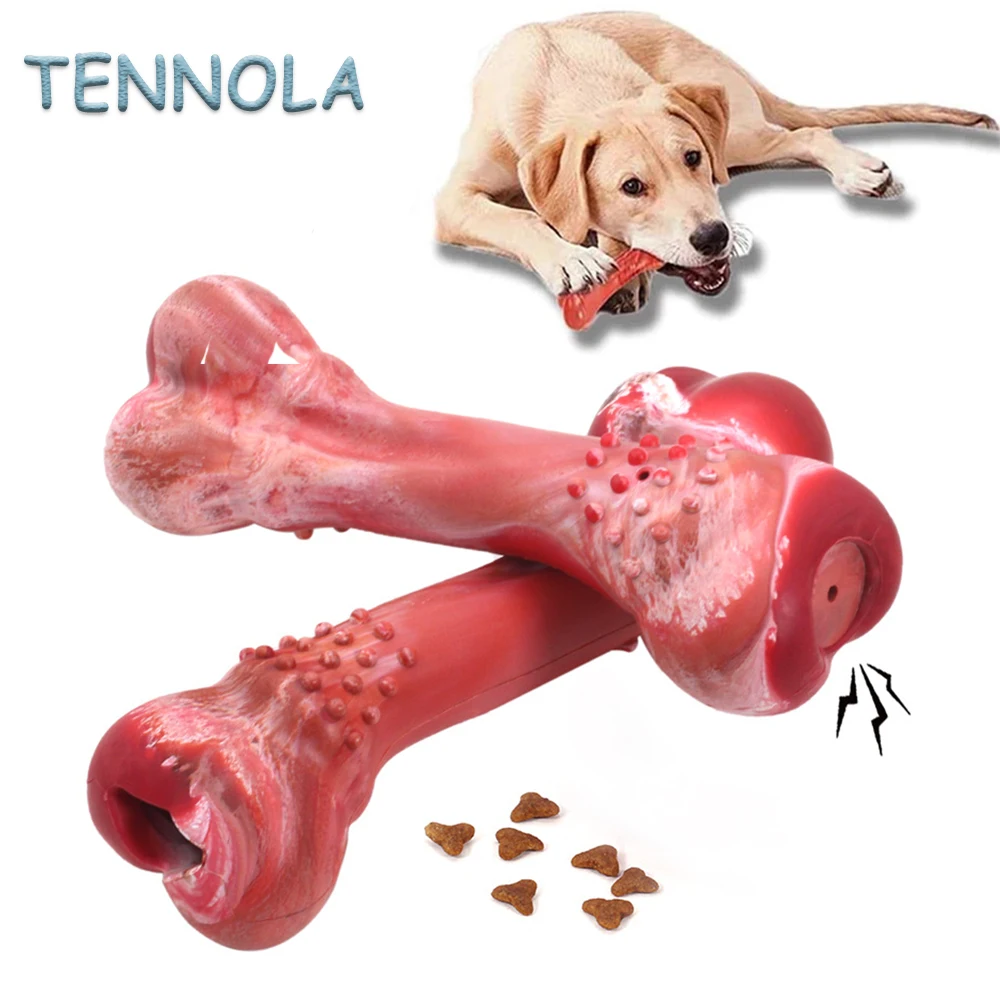 

New Dog Bone Dog Chews Toys Leak Food Bone Molar Tooth Cleaning Stick Durable Nontoxic Pet Puppy Toys For Aggressive Chewers