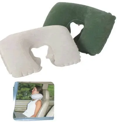 Bestway 67006 14.5'' x 9.5'' x 4'' inflatable travel neck pillow Flocked surface for long or short trip