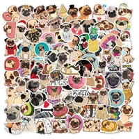 1050100pcs cute dog stickers stationery pug kawaii sticker aesthetic scrapbooking decor decals motorcycle kid sticker toy gift