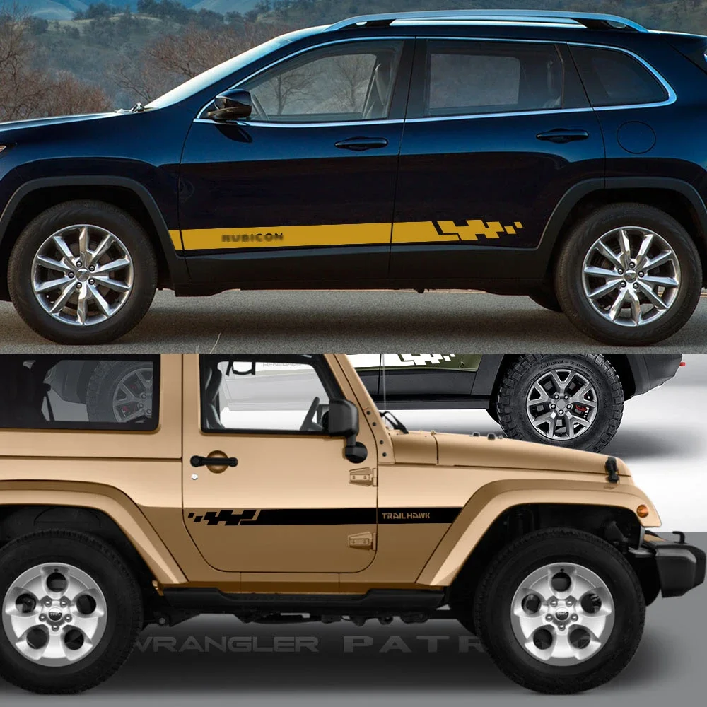 2 шт. автомобильные виниловые наклейки для Jeep Renegade Wrangler JK JL Cherokee Patriot Trail Hawk Compass