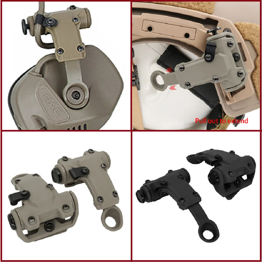 Tactical Wendy Helmet Rail Adapter Compatible RAC Headset Noise Cancelling Hunting Headphones for Airsoft Shooting Sports