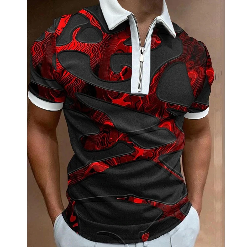 Рубашка-поло мужская с отложным воротником модная повседневная футболка на