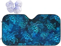 car windshield sun shade foldable cute funny blue turtle sun visor protector blocks uv rays to keeps your vehicle cool for most