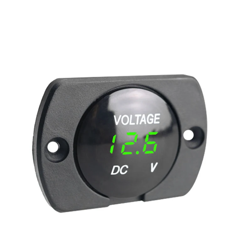 

Цифровой вольтметр, мини-тестер с круглым водонепроницаемым светодиодным сенсорным выключателем для мотоциклов и лодок, 5-48 В постоянного тока