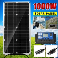 1000w 12v solar panel kit usb charging solar cell board for phone rv car mp3 padwaterproof outdoor battery supply 30a controller