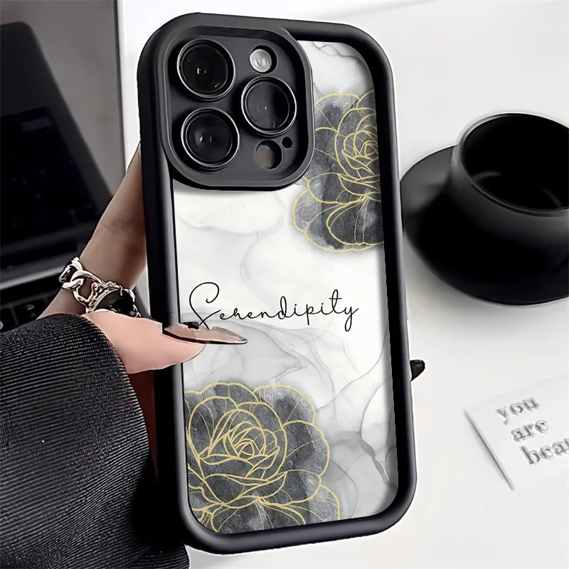 Liquid Silicon Phone Case For iPhone 13 Pro Max Funda 11 16 14 15 12 XS X XR 7 8 Plus SE 13promax Flower Carcasa Cover