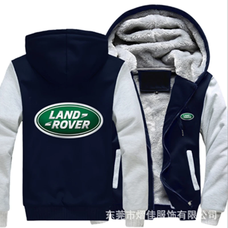 

Зимнее пальто для велоспорта LAND ROVER с принтом логотипа автомобиля, утолщенное повседневное мужское плюшевое пальто на молнии
