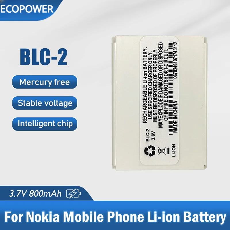 

New 1PCS 800mAh BLC-2 BLC 2 BLC2 Replacement Phone Battery For Nokia 1260 2260 3315 3330 3335 3350 3360 3390 Li-ion Cell