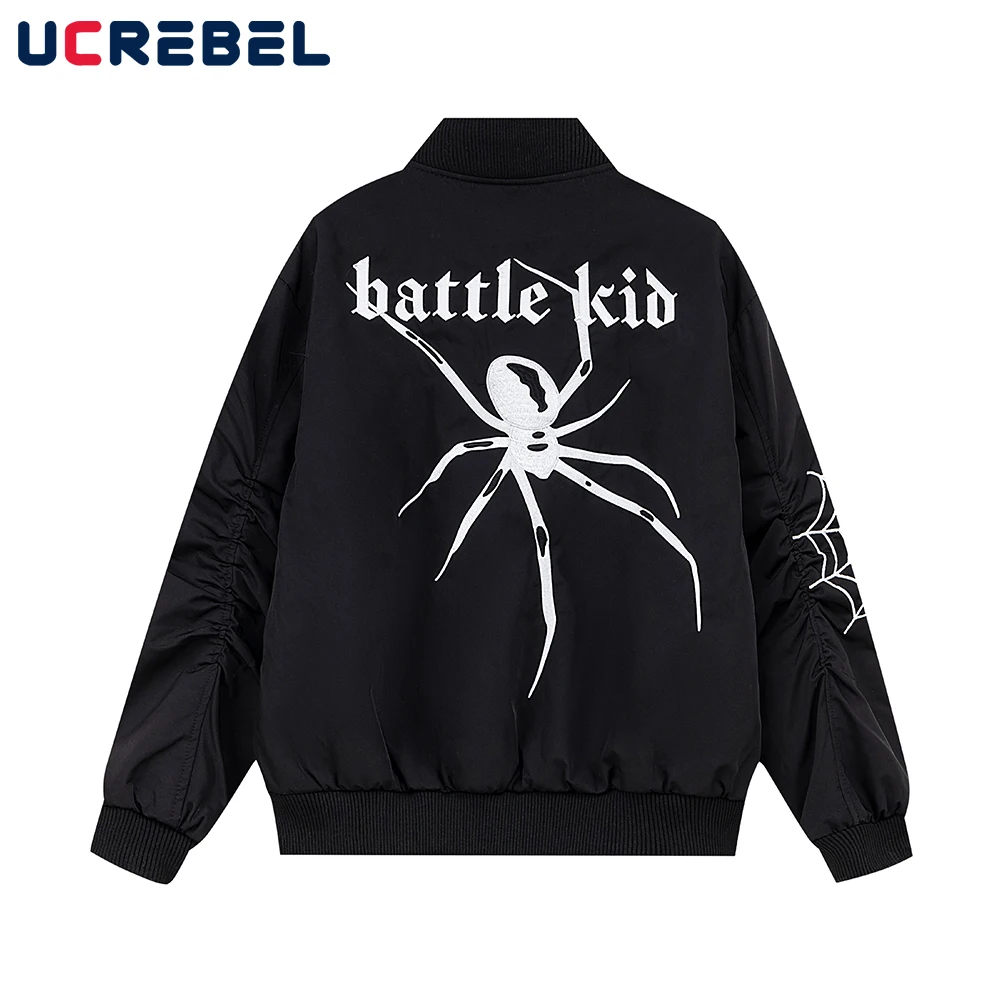 

Мужская куртка-бомбер с длинным рукавом, на молнии