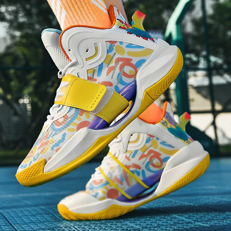 Fashion Colorful Designer Basketball Shoes Men High-top Men Platform Sneakers Professional Couple Basketball Sports Shoes Men