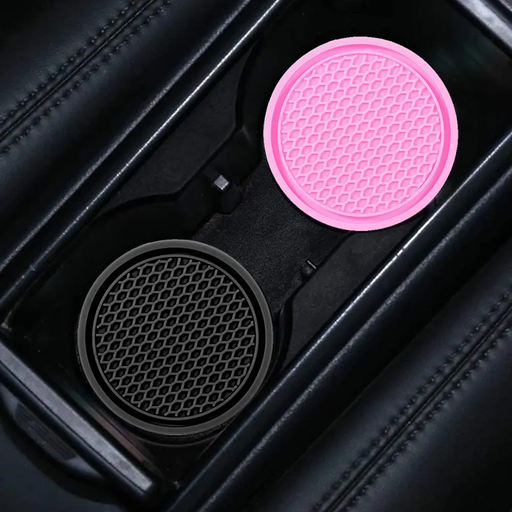 

Universal Silicone Car Coasters PVC Travel Auto Cup Holder Insert Coaster Anti Slip Vehicle Cup Mats Car Interior Accessories