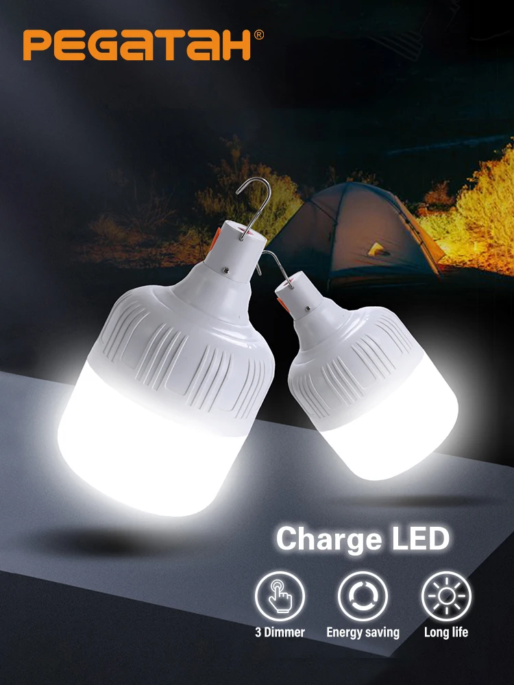 

USB Перезаряжаемый фонарь, внешний портативный фонарь для дома, 200 Вт, лампа для экстренного освещения, аккумулятор, фонарь для барбекю