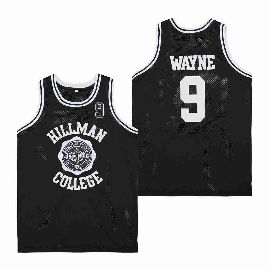BG Basketball jerseys HILLMAN COLLEGE 9 WAYNE High quality sewing embroidery Outdoor sports jersey Black 2023 new