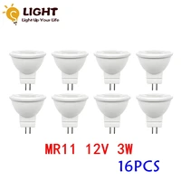16pcs energy saving led bulb mr11 gu4 12v 3w cob spotlight 3000k 4000k 6000k warm light for home decoration replace halogen lamp