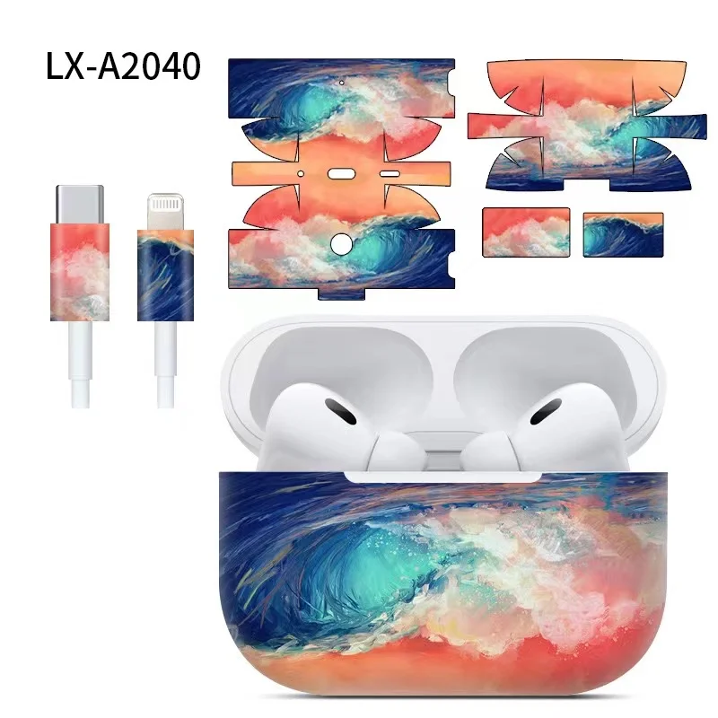 

Colorful Protective Cover 3M Case Skin Film For Airpods Pro2 Guard Print Sticker Bluetooth Earphone Accessories For AirPods Pro2
