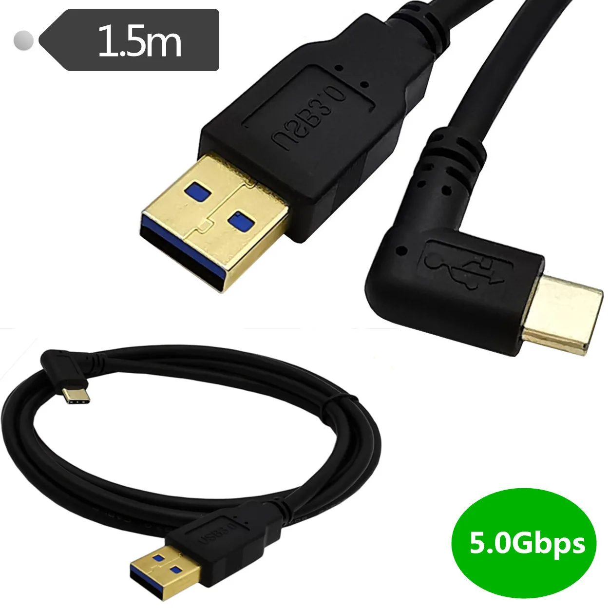 

5Gbps Gold Plated High Speed USB3.0 Version Type-C 90 Degree Bend Computer Notebook Mobile Phone Data Charging Cable