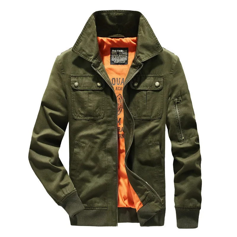

Men's Casual Cargo Jacket Outdoor Workwear Tactical Coat Outerwear With Multi Pockets Solid Color High Quality