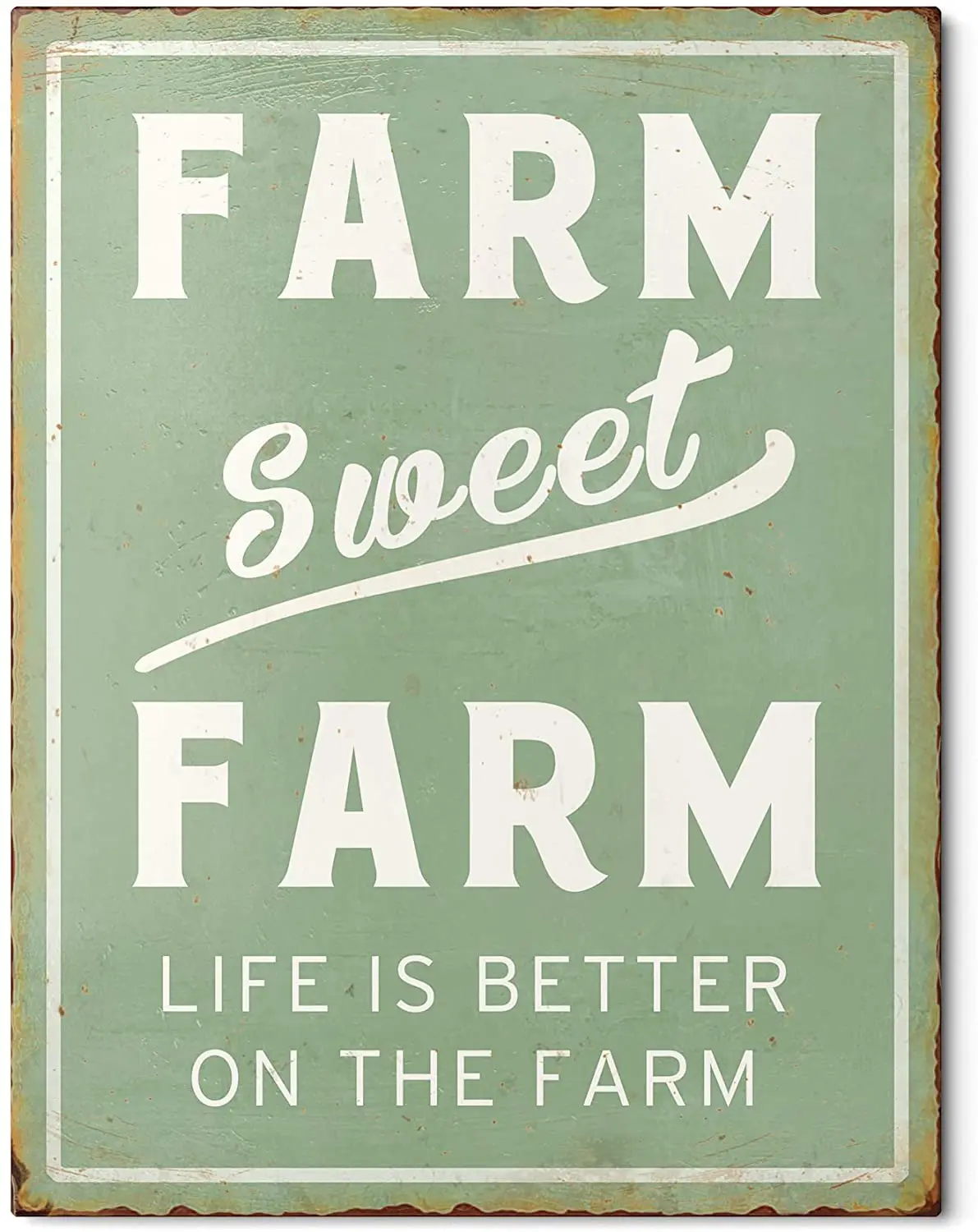 

New Barnyard Designs 'Farm Sweet Farm Life Is Better On The Farm' Retro Vintage Metal Tin Bar Sign, Decorative Wall Art Signage,