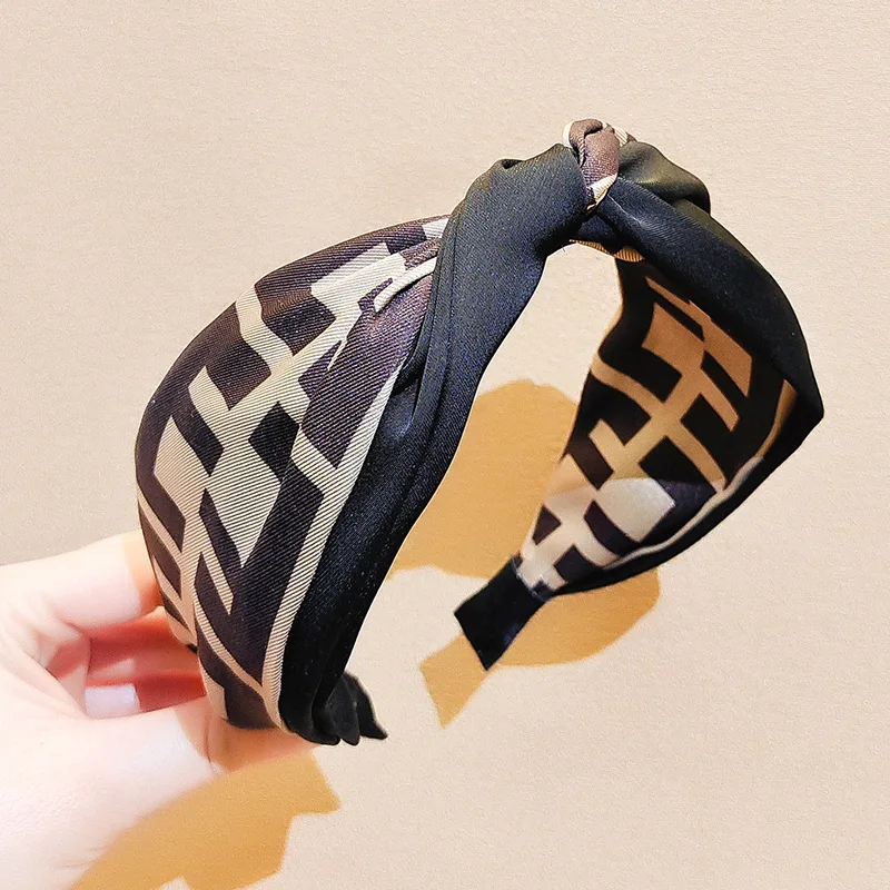 

Women Hair Accessories for Girls Fashion Headband Fabric Cross Knotted Bow Chiffon Floral Hair Band Korea Headdress Ladies Hoop