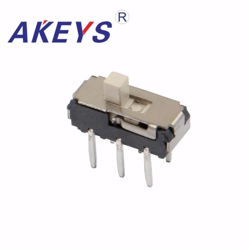 100 шт., планшетовый мини-переключатель 2P2T DIP, 6-контактный 2-позиционный мини-переключатель, микро-переключатель, ручка, белый