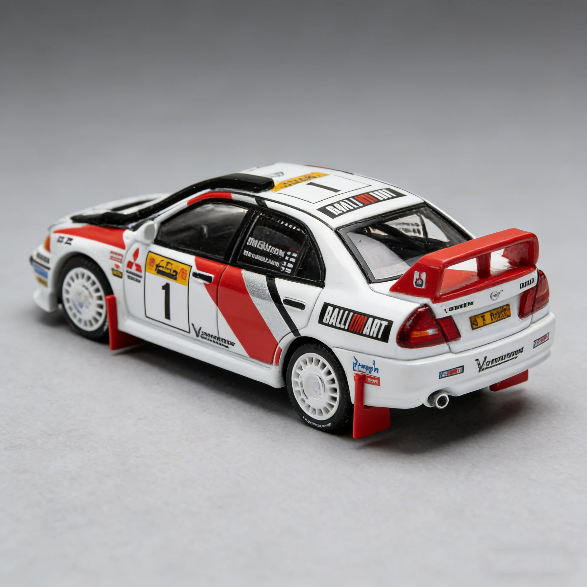 Фото POP RACE В наличии 1:64 PR640231 Mitsubishi Lancer Evolution IV # Модель автомобиля Safari Rally Kenya 1998 с открывающимся капотом, литая под давлением №4
