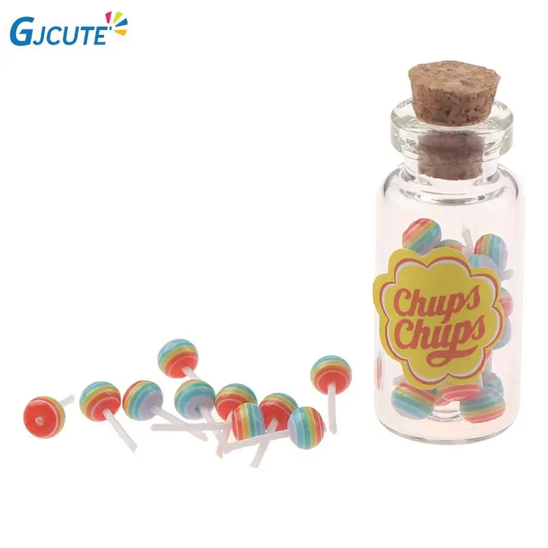 

1:12 Dollhouse Miniature Food Dessert Sugar Lollipops With Case Holder Candy For Dollhouse Decor Pretend Play Toy