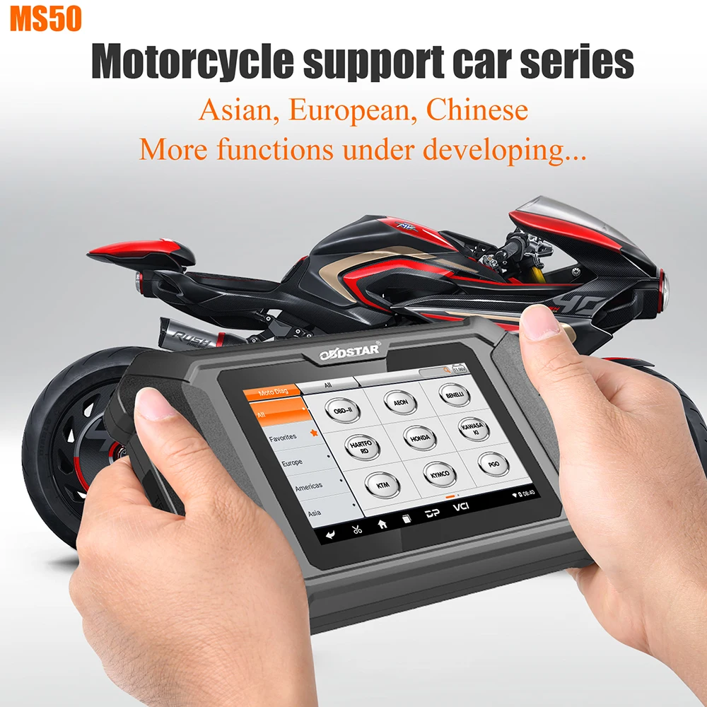 OBDSTAR MS50 Мотоцикл OBD2 Сканер Диагностический ключ Программирование и инструменты