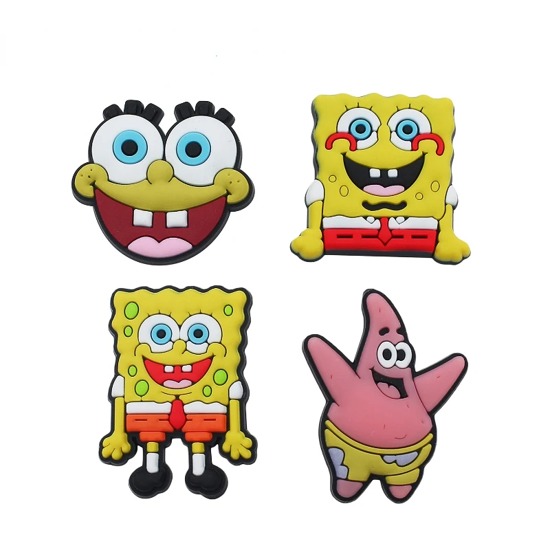 

Kawaii SpongeBob Hole Shoes Flower Shoe Buckle Shoes Decoration Accessories Beach Shoes Eva Sandals Vamp Ornament