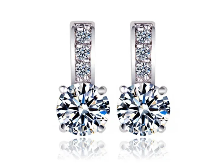 Модные ювелирные изделия легкие роскошные простые круглые серьги с бриллиантами