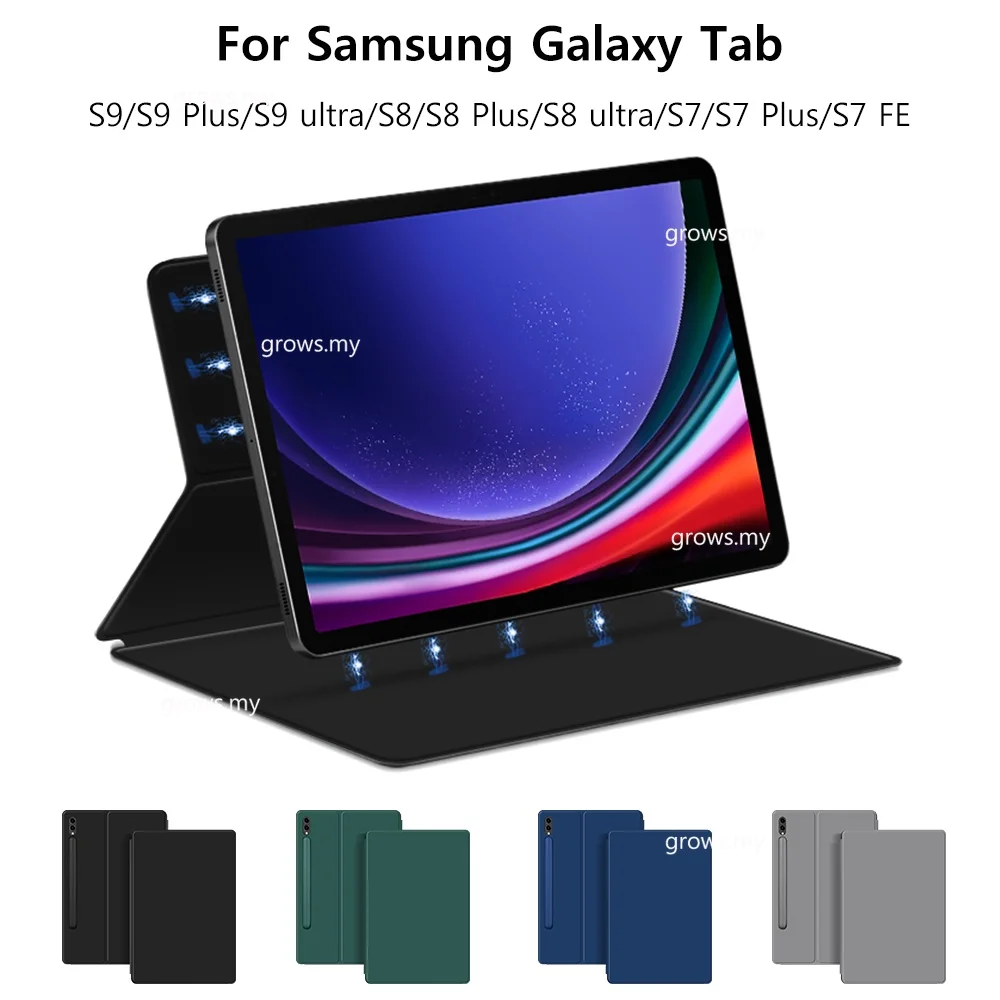 

Case for Samsung Galaxy Tab S9 S8 Ultra 2023 S7 FE Plus 12.4" Case Magnetic Tablet Cover Shockproof Flip Case for Tab S9 S8 S7