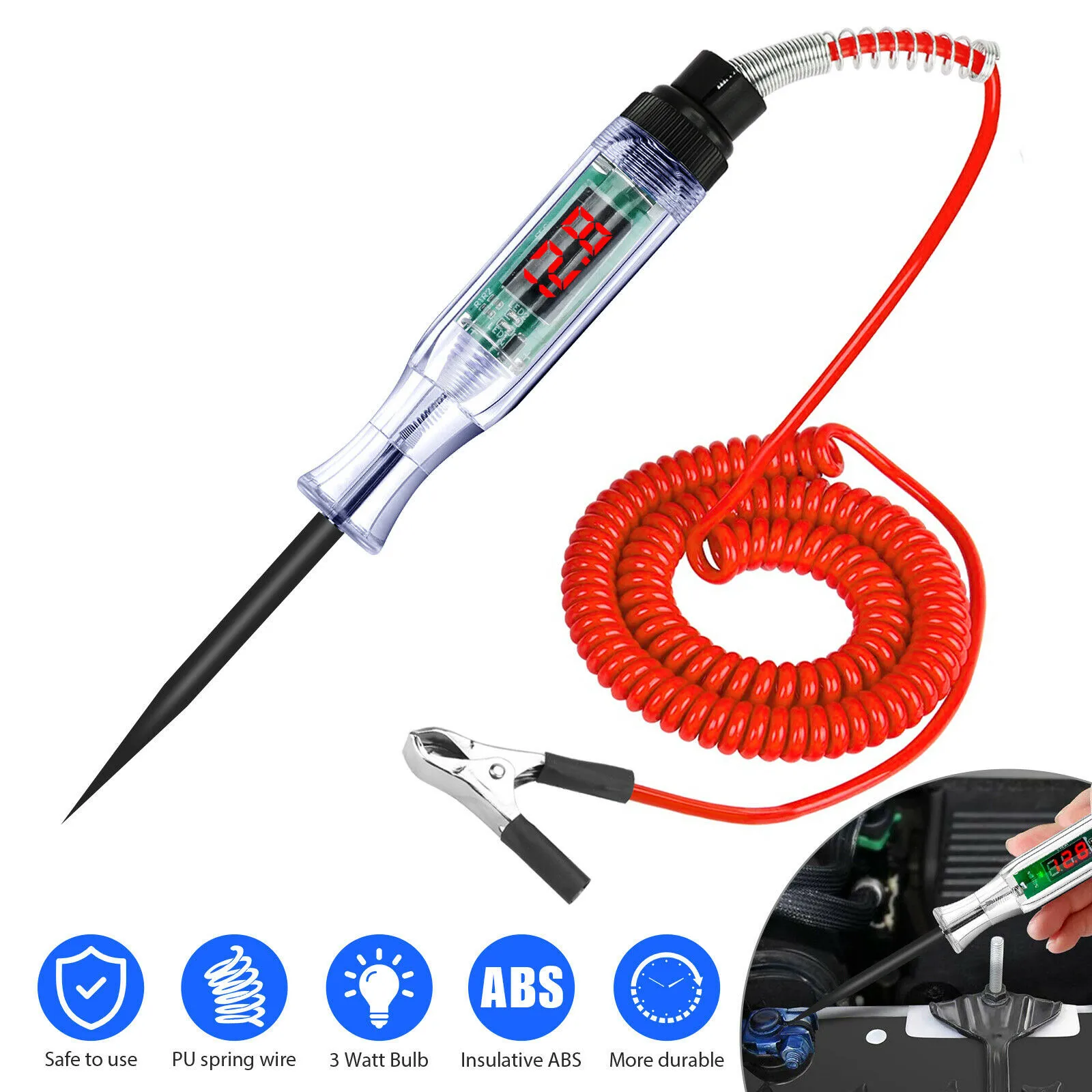 

3-24V Digital Electric Voltage Circuit Tester Light Car Truck Automotive Test
