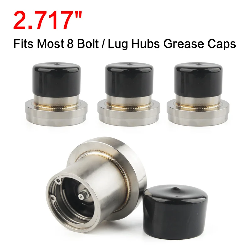 

4psc 2.717"Stainless Steel Boat Trailer Bearing Buddy Kits w/ Protective Grease Bra Fits Most 8 Bolt / Lug Hubs Grease Caps