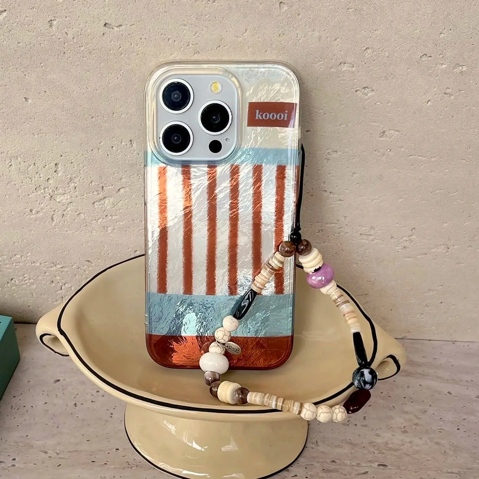 Чехол Autume с коричневыми полосками контрастных цветов для Iphone 15 14Pro 15Pro 13 16Pro 12 14 Pro