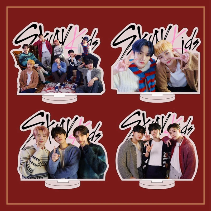 

Kpop Stray Kids Group Acrylic Standing Desktop Signs CHANGBIN HYUNJIN SEUNGMIN IN Figures Model Plate Stands Fans Collection