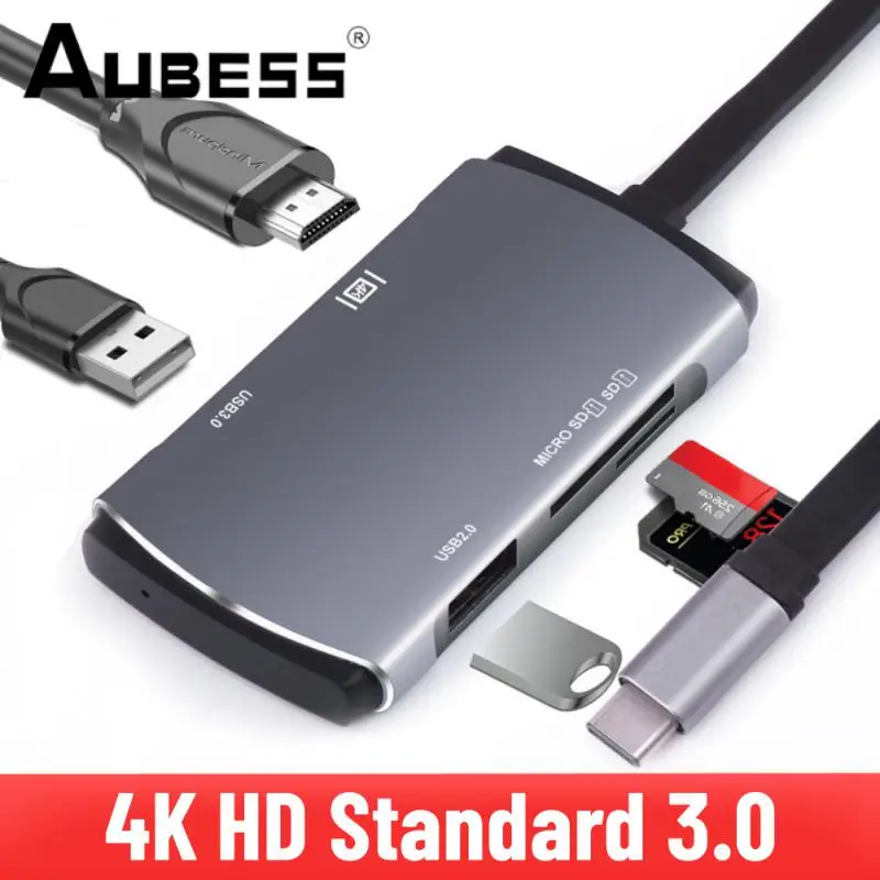 

Разветвитель из алюминиевого сплава с 5 портами Usb Type-c на 4k