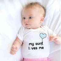 my aunt loves me baby bodysuit toddler baby rompers summer short sleeve cotton nowborn clothes