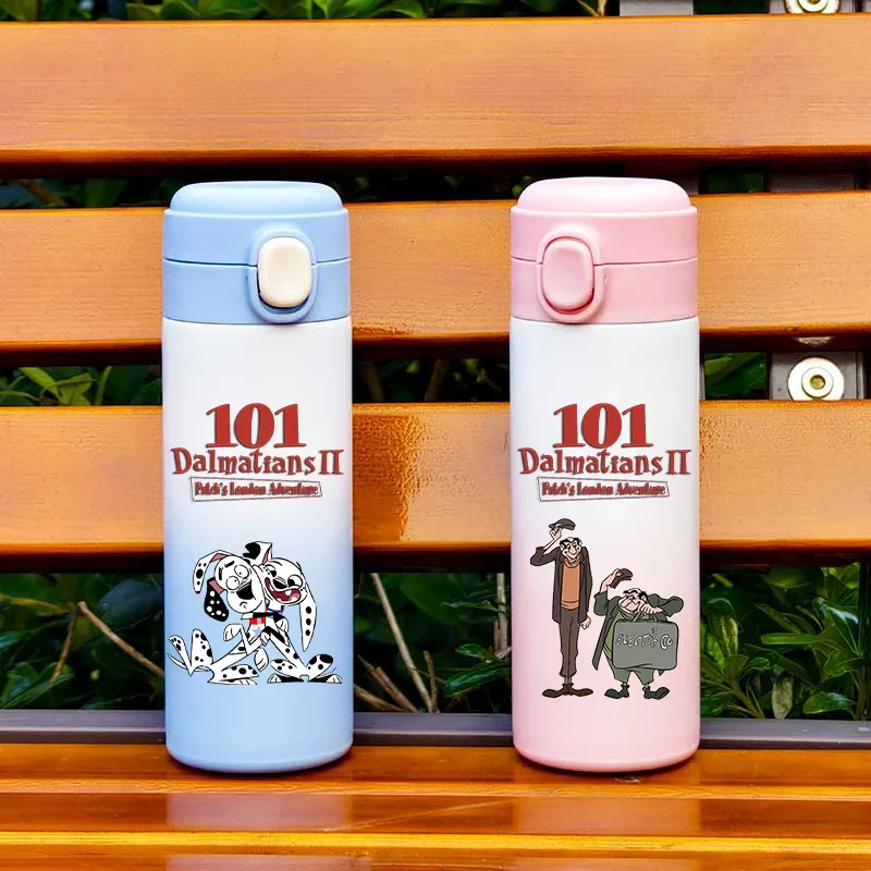 420ML Cartoon 101 Dalmatians Gradient Color Insulated Cup Outdoor Leak Proof Water Portable Drinking Bottle