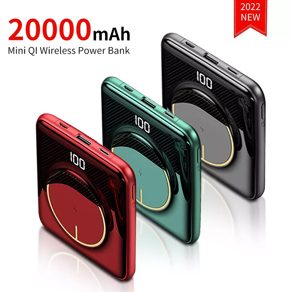 

2023NEW 20000mAh Wireless Mini Power Bank Built in Cable PD22.5W Fast Charging Powerbank For iPhone 13 12 Samsung S22 Xiaomi Pov
