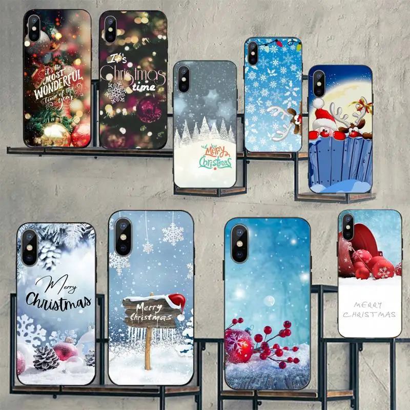 

merry christmas snowflake winter new year gifts Phone Case For iphone 11 13 12 14 x xs xr pro max mini plus boys girls cover